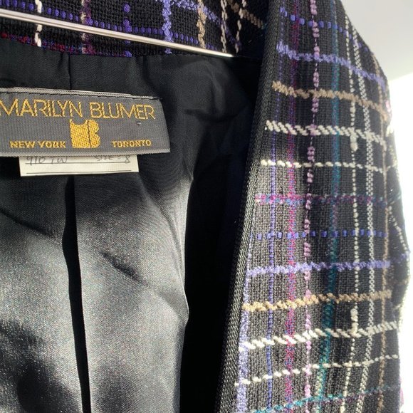 [SOLD] VINTAGE Cropped Textured Tweed Blazer Low Cut Double Breasted size 8 or … - Picture 5 of 10